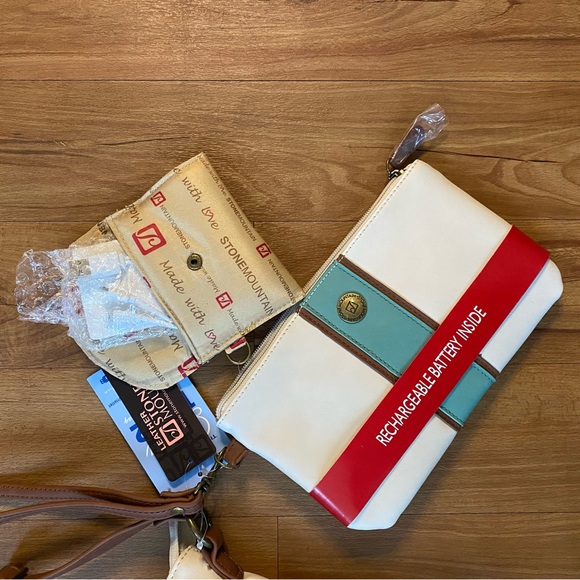 Stone Mountain Crossbody Bag - Cream, Brown, and Blue - Picture 15 of 16